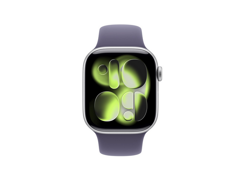 Apple Watch Series 11 GPS 42mm Silver Aluminium Case with Purple Fog Sport Band - M/L