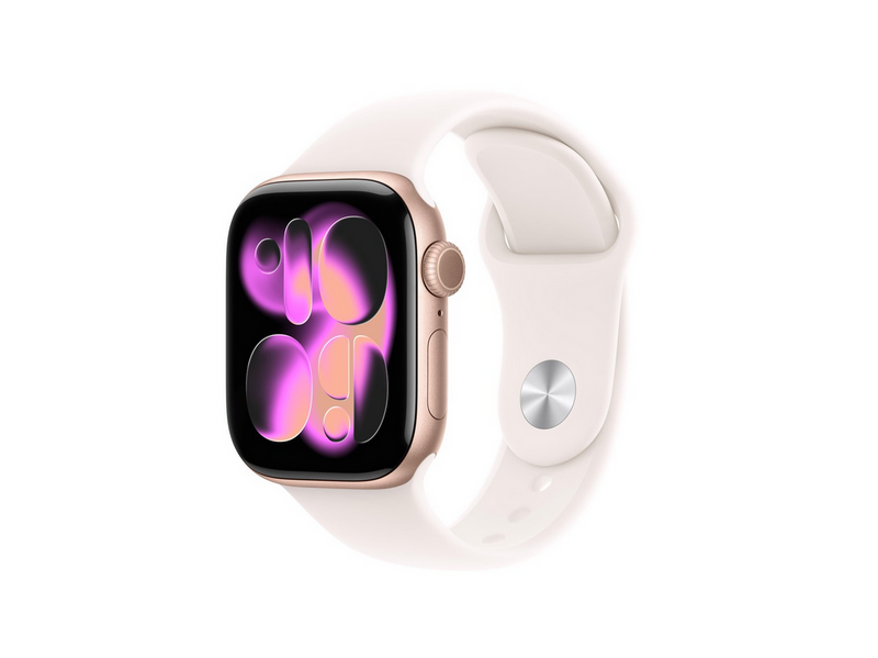 Apple Watch Series 11 GPS + Cellular 42mm Rose Gold Aluminium Case with Light Blush Sport Band - M/L