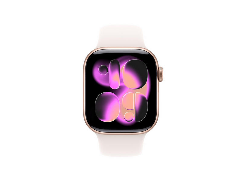 Apple Watch Series 11 GPS + Cellular 42mm Rose Gold Aluminium Case with Light Blush Sport Band - M/L