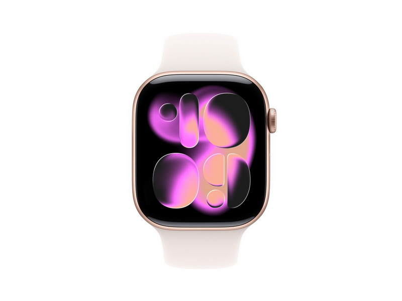Apple Watch Series 11 GPS 46mm Rose Gold Aluminium Case with Light Blush Sport Band - S/M