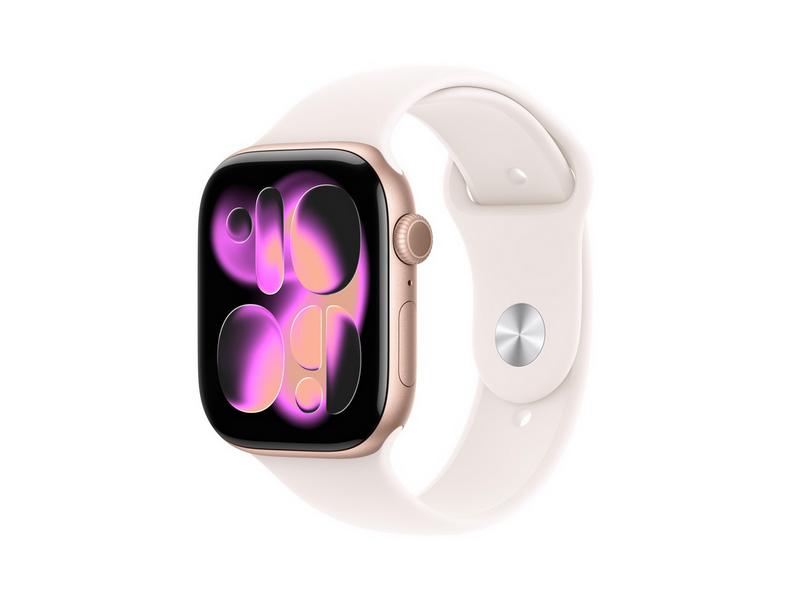 Apple Watch Series 11 GPS 46mm Rose Gold Aluminium Case with Light Blush Sport Band - S/M