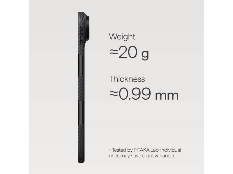 PITAKA Ultra-Slim Case - Black/Grey - iPhone 17