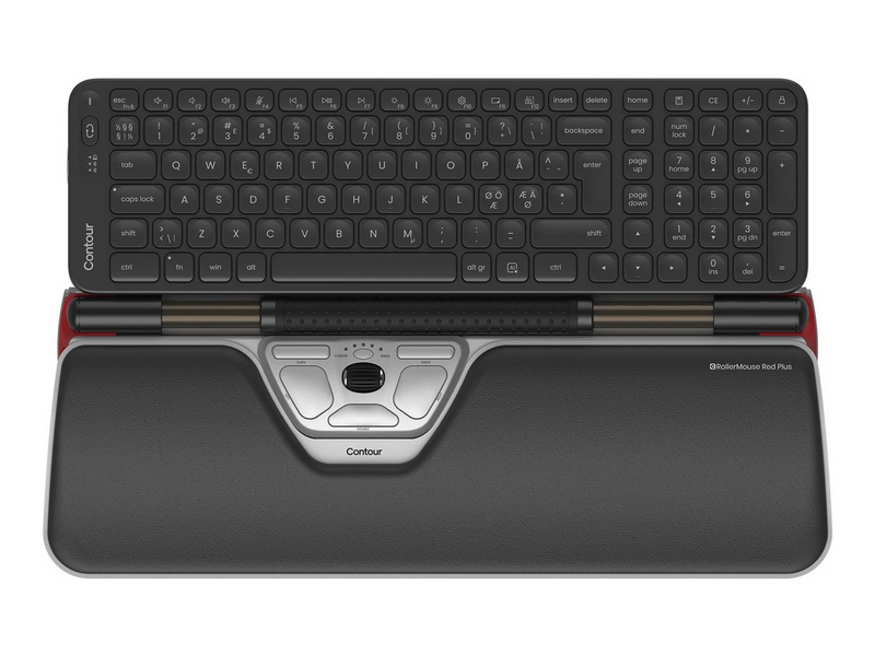 Contour RollerMouse Red Plus & Balance Mid-Size Keyboard Combo Wireless PN Layout - Tastatur & Maus Set - Nordic ISO