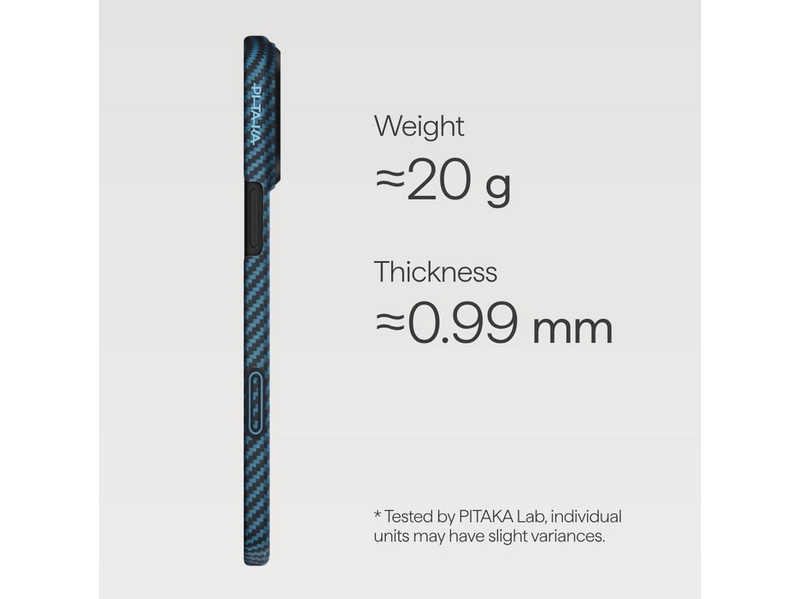 PITAKA Ultra-Slim Case - Black/Blue - iPhone 17 Pro Max