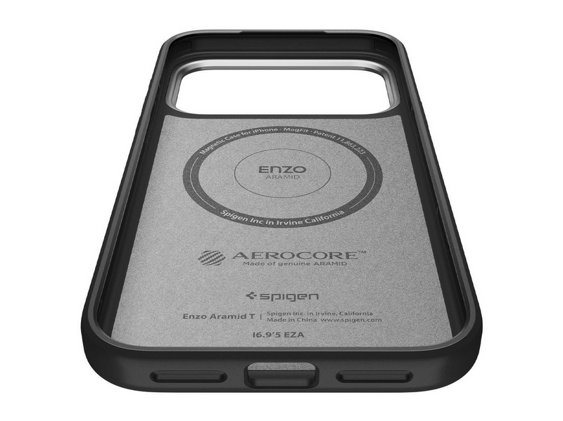 Spigen Enzo Aramid T - black silver - iPhone 17 Pro