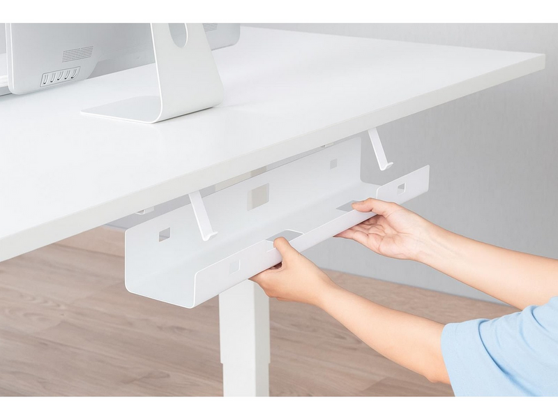 Cablio Under-Desk Cable Tray – White – 60cm