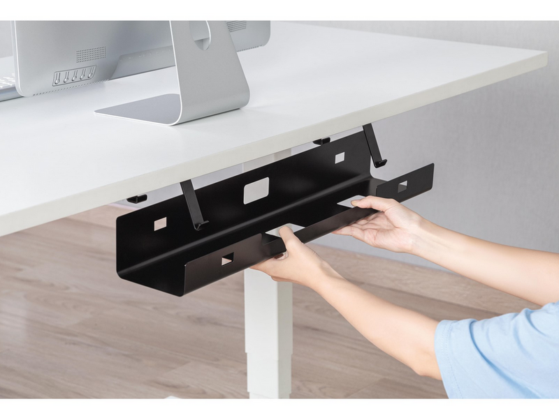 Cablio Under-Desk Cable Tray – Black – 60cm