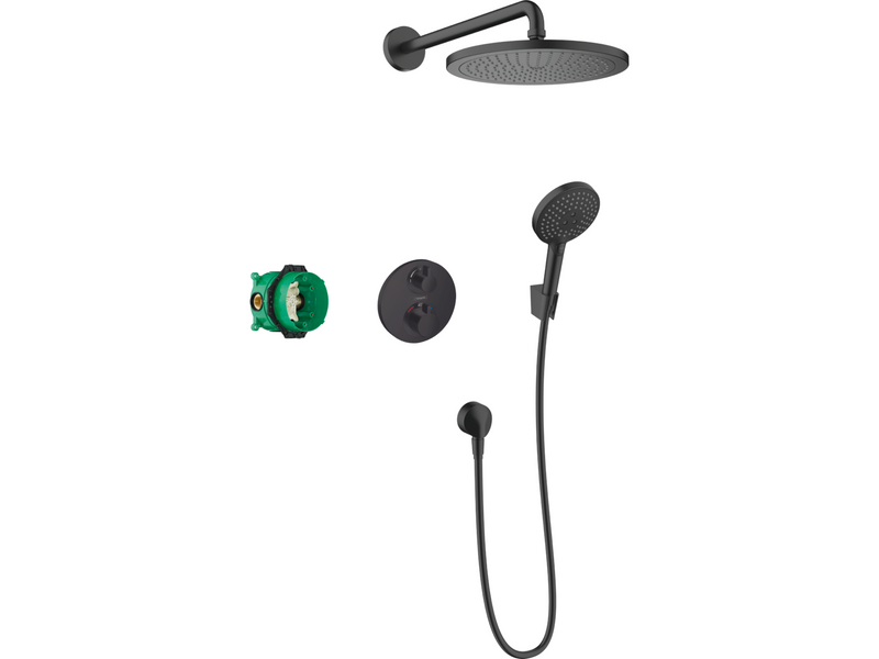 Hansgrohe Croma 280 shower system 1jet with Ecostat S matte black