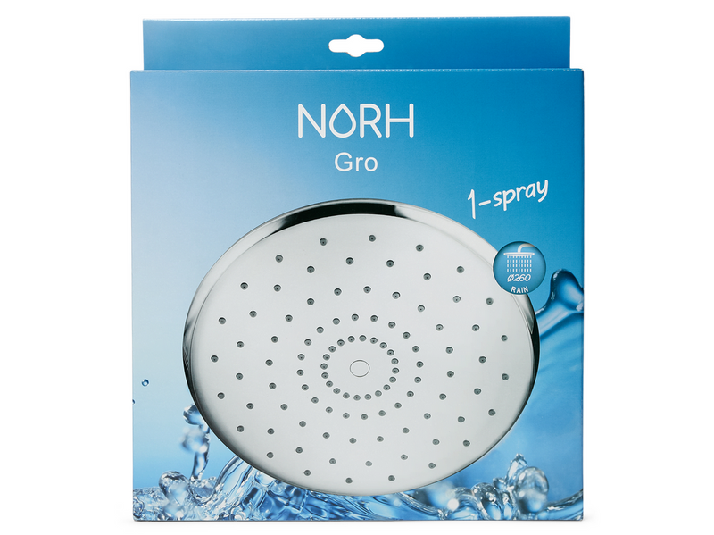 NORH Gro overhead shower 1 spray Ø260 mm chrome