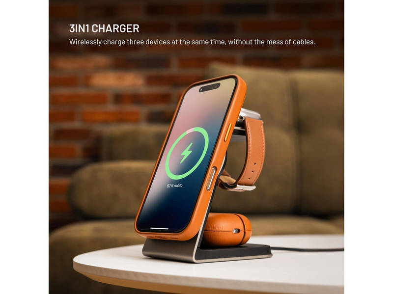 FIXED 3in1 Mag ALU Qi2 Wireless Charging station Titanium