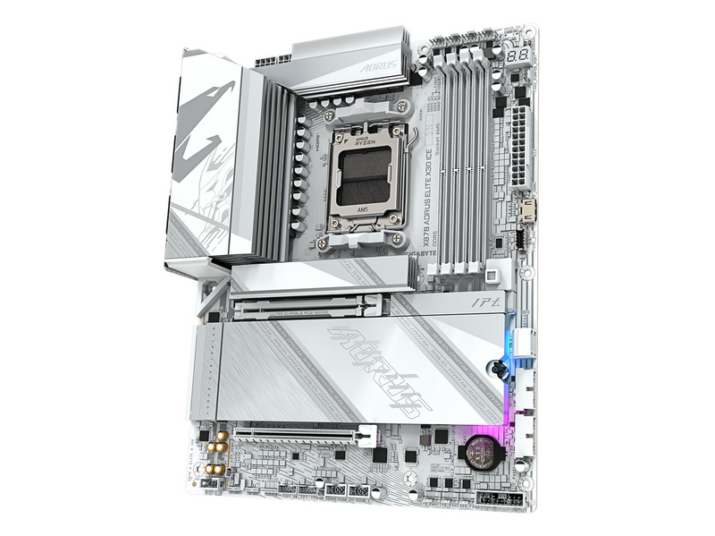 GIGABYTE X870 AORUS ELITE X3D ICE Mainboard - AMD X870 - AMD AM5 - DDR5 RAM - ATX