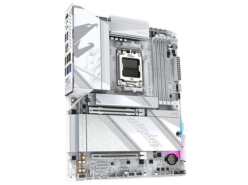 GIGABYTE X870 AORUS ELITE X3D ICE Mainboard - AMD X870 - AMD AM5 - DDR5 RAM - ATX