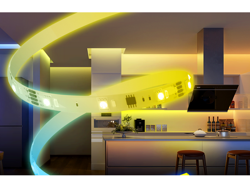 Deltaco Smart - light strip - LED - 18 W - RGBIC - 4000 K - white