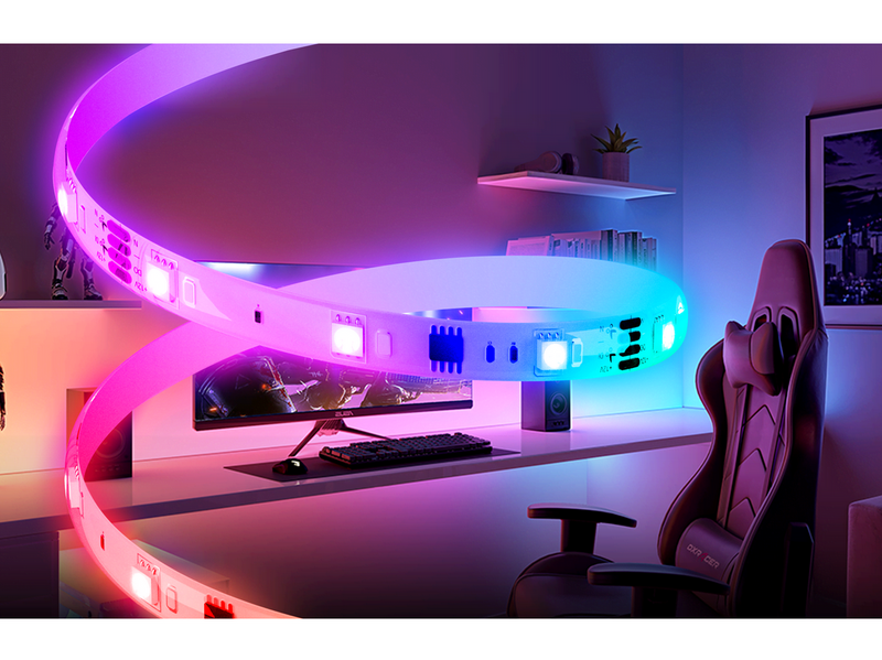 Deltaco Smart - light strip - LED - 18 W - RGBIC - 4000 K - white