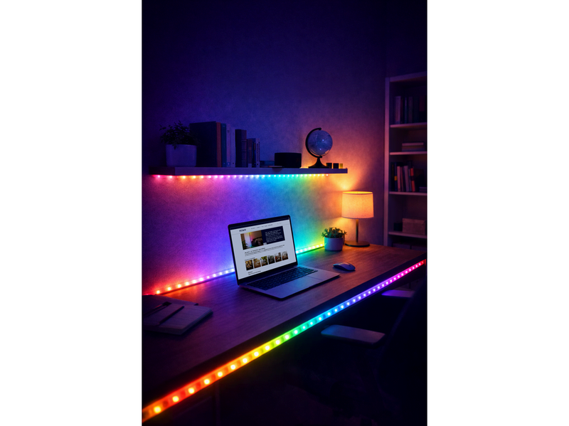 Deltaco Smart - light strip - LED - 18 W - RGBIC - 4000 K - white
