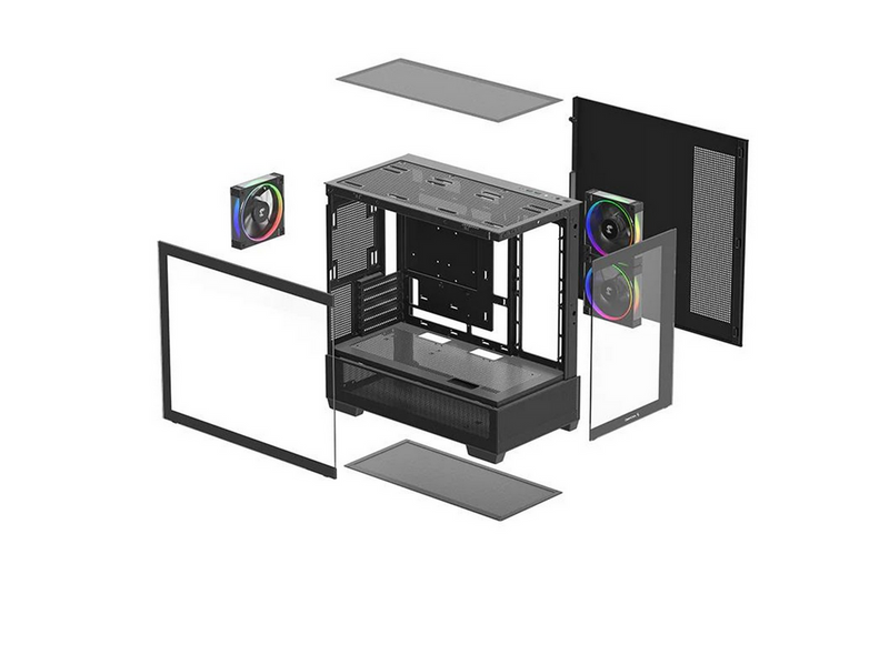 DeepCool CG380 3F - Gehäuse - Minitower - Schwarz