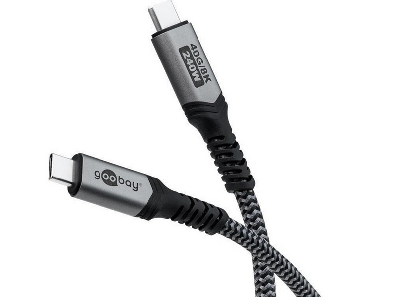 Pro USB-C <-> USB-C - 1.8m - 240 Watt Power Delivery - USB 4.0 / Thunderbolt 4 - Schwarz
