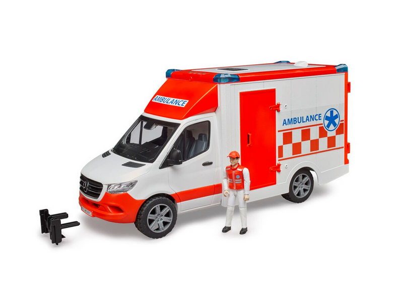 Bruder Mercedes-Benz Sprinter Krankenwagen mit Fahrer Spielzeug