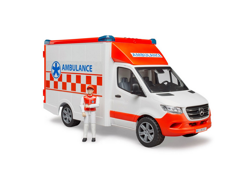 Bruder Mercedes-Benz Sprinter Krankenwagen mit Fahrer Spielzeug