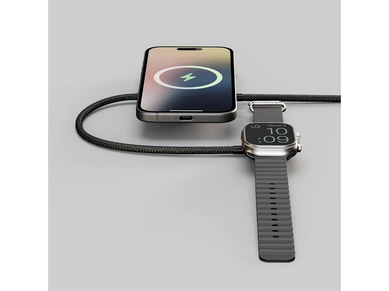 ZENS Charging Cable Pro 2 - Qi2+Watch Wireless Charger - Black