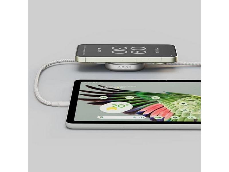 ZENS Charging Cable USB C-C Pro 2 - Magnetic Wireless Charger - White