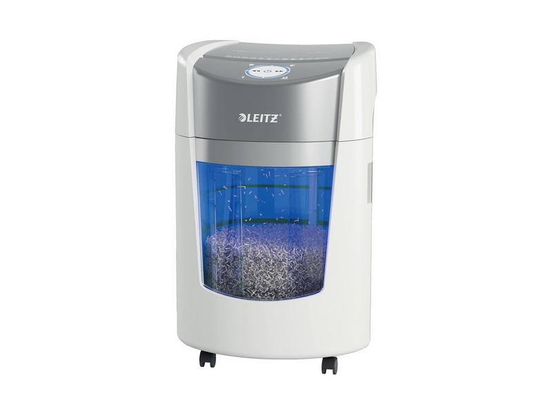 Leitz IQ OptiMax Small Office 350 Mikroschnitt Aktenvernichter Sicherheitsstufe P-5 22L - Weiß