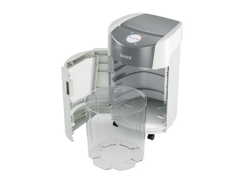 Leitz IQ OptiMax Small Office 350 Mikroschnitt Aktenvernichter Sicherheitsstufe P-5 22L - Weiß