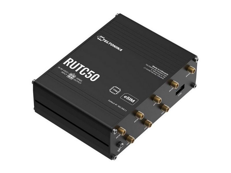 Teltonika RUTC50 - wireless router - WWAN - Wi-Fi 6 - 3G 4G 5G - DIN rail mountable wall-mountable surface-mountable - Wireless router Wi-Fi 6
