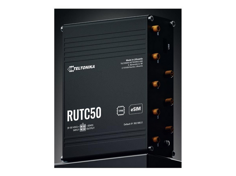 Teltonika RUTC50 - wireless router - WWAN - Wi-Fi 6 - 3G 4G 5G - DIN rail mountable wall-mountable surface-mountable - Wireless router Wi-Fi 6