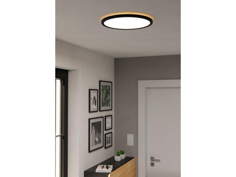 EGLO ROVITO-Z DECKENLEUCHTE Ø390 RGB/CCT 21W 2625LM MIT FERNBEDIENUNG B. IP44 SCHWARZ