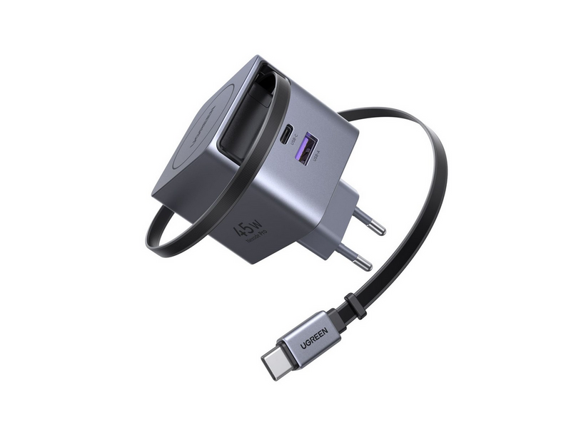 UGREEN 45 W GaN Fast Charger with Retractable Cable