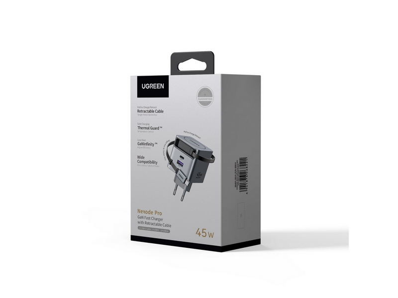 UGREEN 45 W GaN Fast Charger with Retractable Cable
