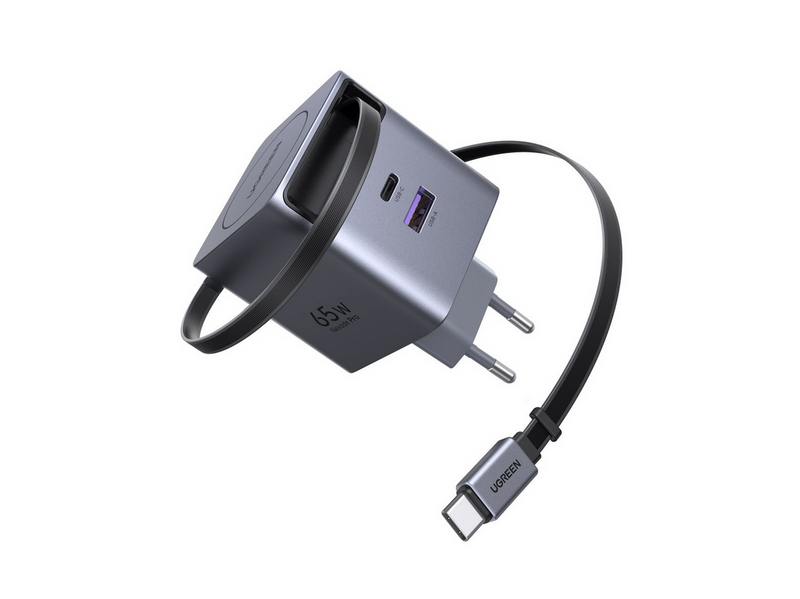 UGREEN 65 W GaN Fast Charger with Retractable Cable