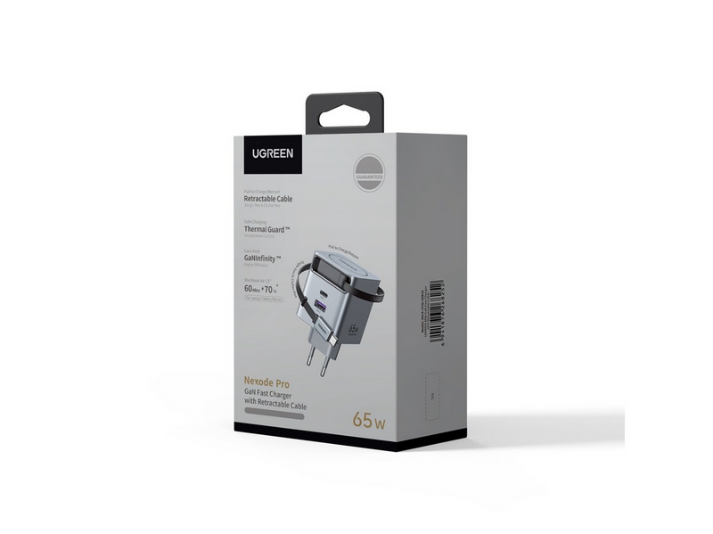 UGREEN 65 W GaN Fast Charger with Retractable Cable