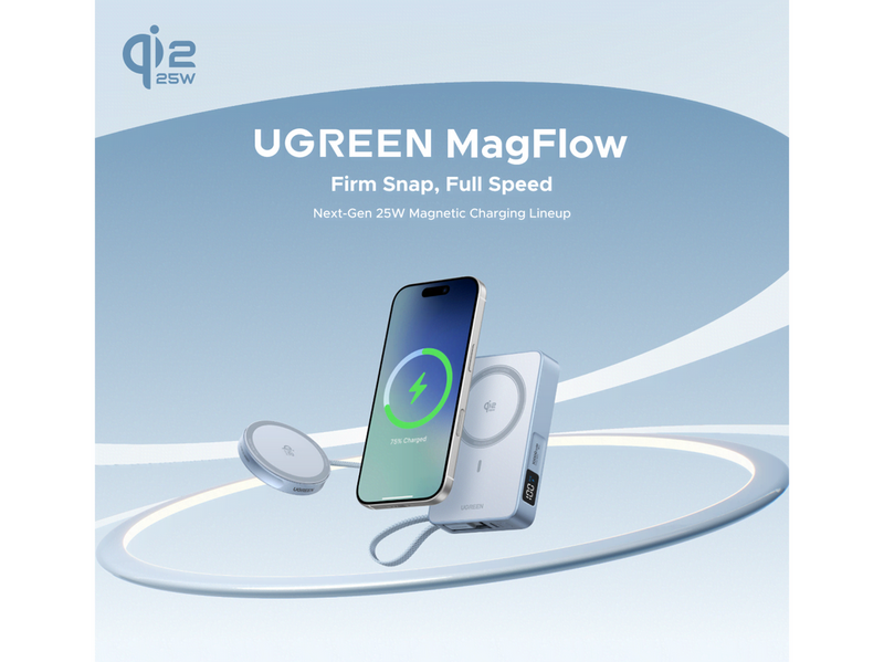 UGREEN MagFlow Qi2.2 25 W Magnetic Wireless Car Charger
