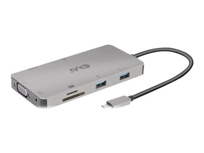 Club 3D USB Gen1 Type-C 9-in-1 hub - docking station - USB-C - VGA HDMI - GigE