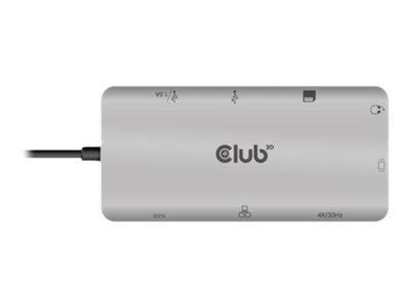 Club 3D USB Gen1 Type-C 9-in-1 hub - docking station - USB-C - VGA HDMI - GigE