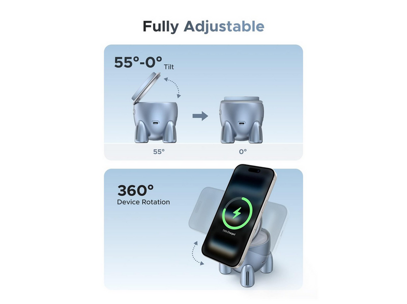 UGREEN UNO Dual Magnetic 2-in-1 Wireless Charger 30W (MagSafe Compatible)