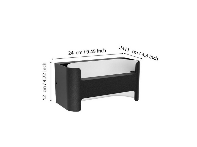 EGLO PASSIRANO AUSSENWAND 5W 500LM IP44 SCHWARZ