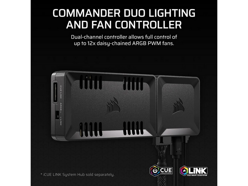 Corsair COMMANDER DUO Lighting and Fan Controller – ARGB and iCUE LINK Hybrid