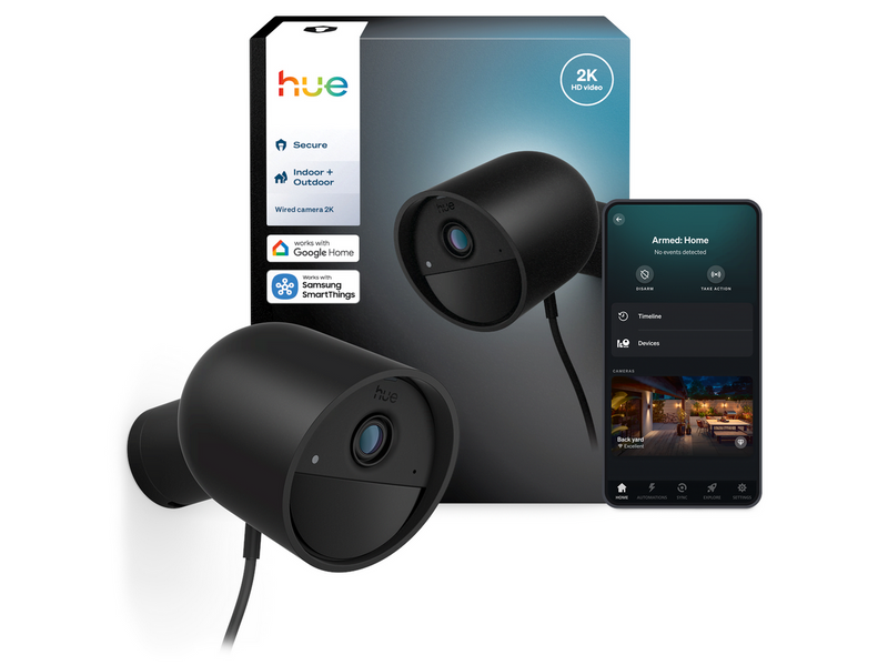 Philips Hue Secure 2K wired camera - black