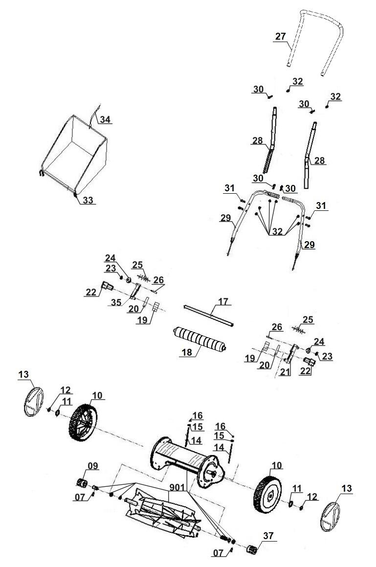 Einhell Hand-Rasenmäher GC-HM 400 (3414129)