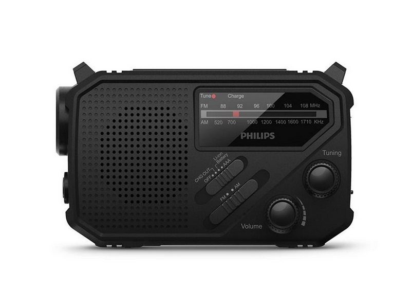 Philips TAR1609/00 - Emergency Radio - Solar - Dynamo - 2000 mAh Powerbank - AM/FM - Mono