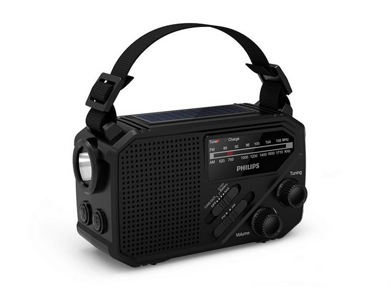 Philips TAR1609/00 - Emergency Radio - Solar - Dynamo - 2000 mAh Powerbank - AM/FM - Mono