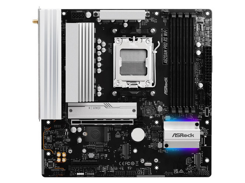 ASRock A620AM PRO RS WIFI Mainboard - AMD A620A - AMD AM5 - DDR5 RAM - Micro-ATX