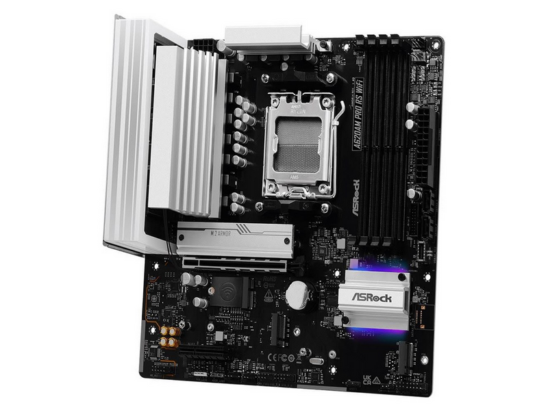 ASRock A620AM PRO RS WIFI Mainboard - AMD A620A - AMD AM5 - DDR5 RAM - Micro-ATX