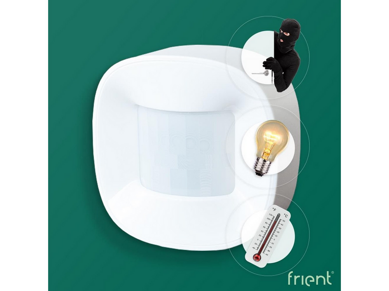 frient Motion Sensor 2 Pet, Haustierimmune Bewegungserkennung, Bewegung, Licht- und Temperaturüberwachung, Smart Home Automation, Zigbee, Funktioniert mit Homey und SmartThings