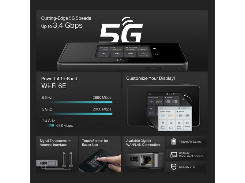 TP-Link M8550 V1 - mobile hotspot - 5G LTE Advanced