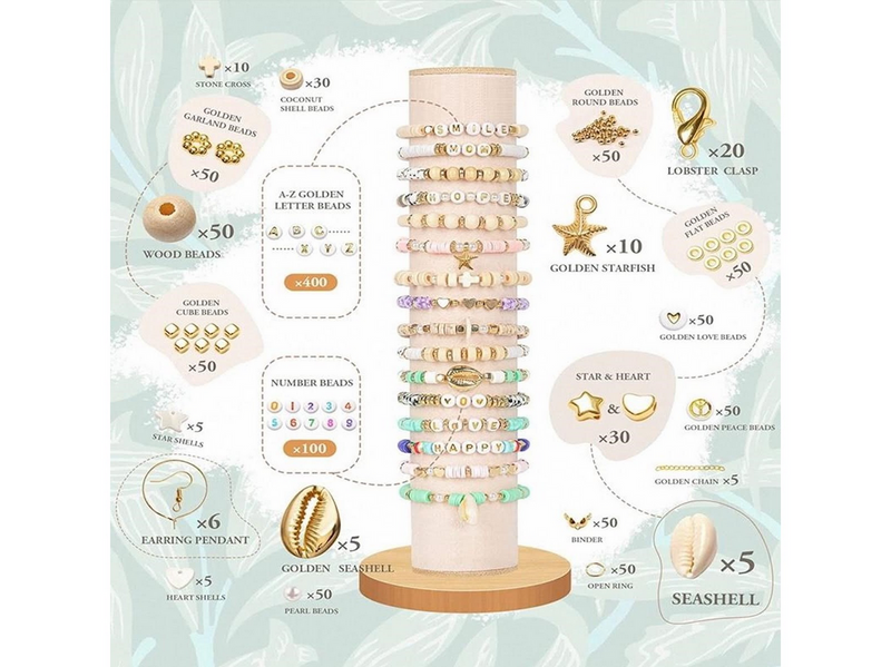 Pro Bohème Schmuckset - Heishi- & Charm-Perlen - 6000 Stk.