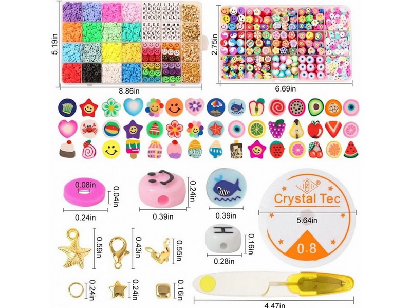 Pro Fimo Schmuckset - Heishi- & Charm-Perlen - 4500 Stk.